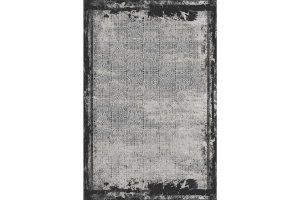Rome Black Outlined Area Rug