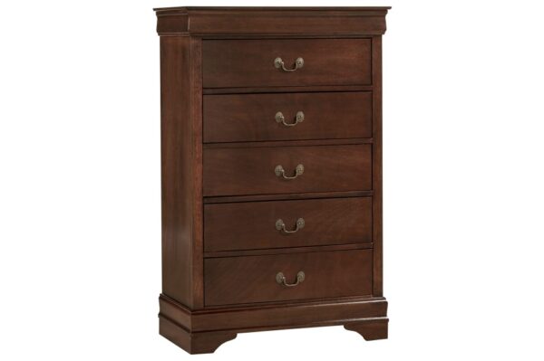 Mazin Louis Philippe Sleigh Bedroom Set – Cherry - Image 4