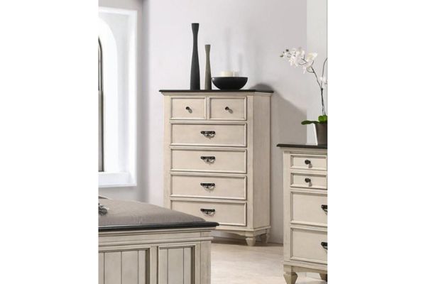 Global Furniture Antique White Two Tone Bedroom Set - Image 5