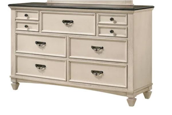 Global Furniture Antique White Two Tone Bedroom Set - Image 2