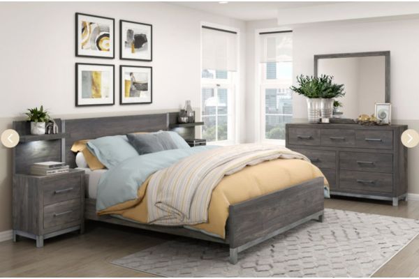 Piered Modern Bedroom Set with Optional LED Panels – Queen or King - Image 2