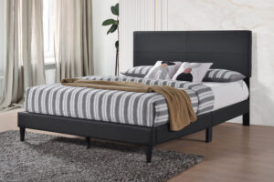 T2105 Black PU Leather Promo Platform Bed