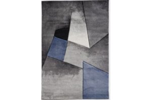 Diamond Blue & Grey Abstract Area Rug