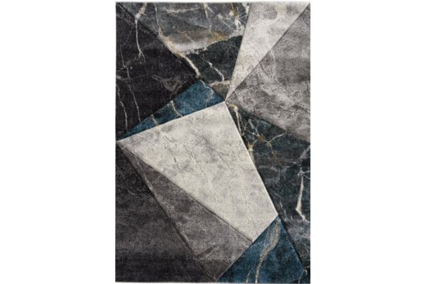 Diamond Blues & Greys Triangular Area Rug