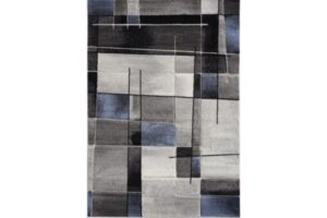 Diamond Blues & Greys Square Shapes Area Rug