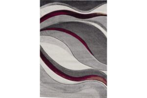 Diamond Red & Grey Swirl Area Rug