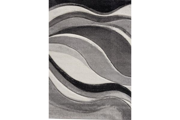Diamond Black & Grey Swirls Area Rug