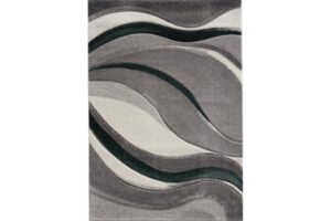 Diamond Green & Grey Swirl Area Rug