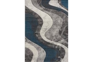 Diamond Grey & Teal Area Rug