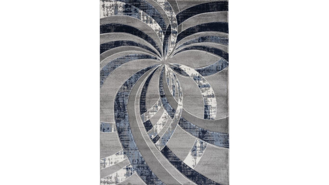 Bristol Grey & Navy Swirl Area Rug