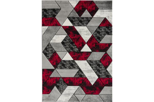 Bristol Grey & Red Mosaic Area Rug