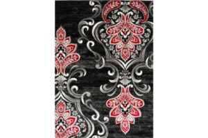 IBIZA CARVING 5025 BLACK RED Area Rug