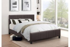 176 Espresso PU Upholstered Platform Bed