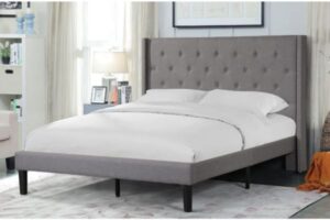 T2352G Grey Upholstered Platform Bed