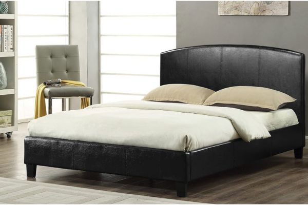 T2350B Black Upholstered Platform Bed