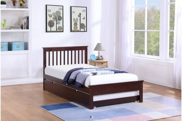 415EX Espresso Wood Platform Bed w/Trundle