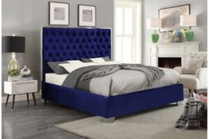 5541 Blue Upholstered Platform Bed