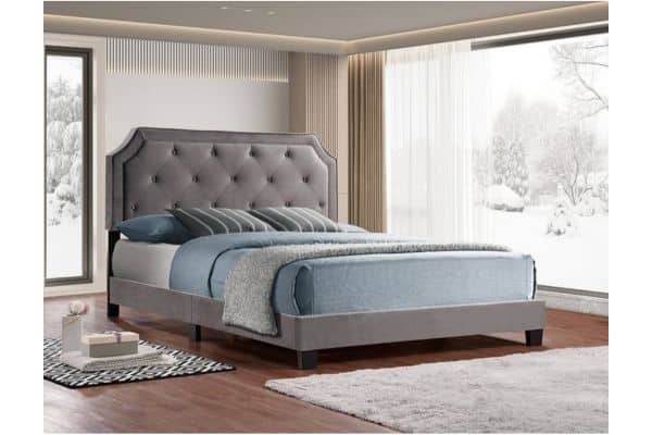 5610 Grey Upholstered Platform Bed