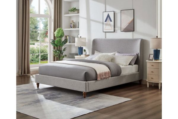 T2196 Grey Upholstered Platform Bed
