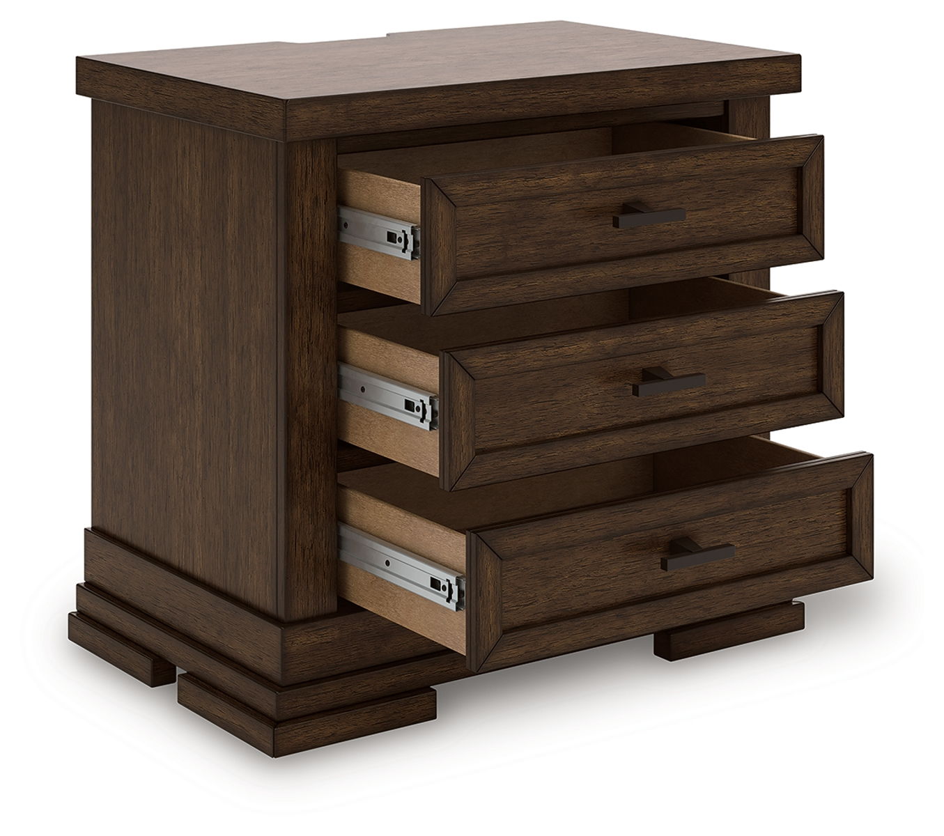 Taffenbrook - Three Drawer Night Stand - Medium Brown - Image 2