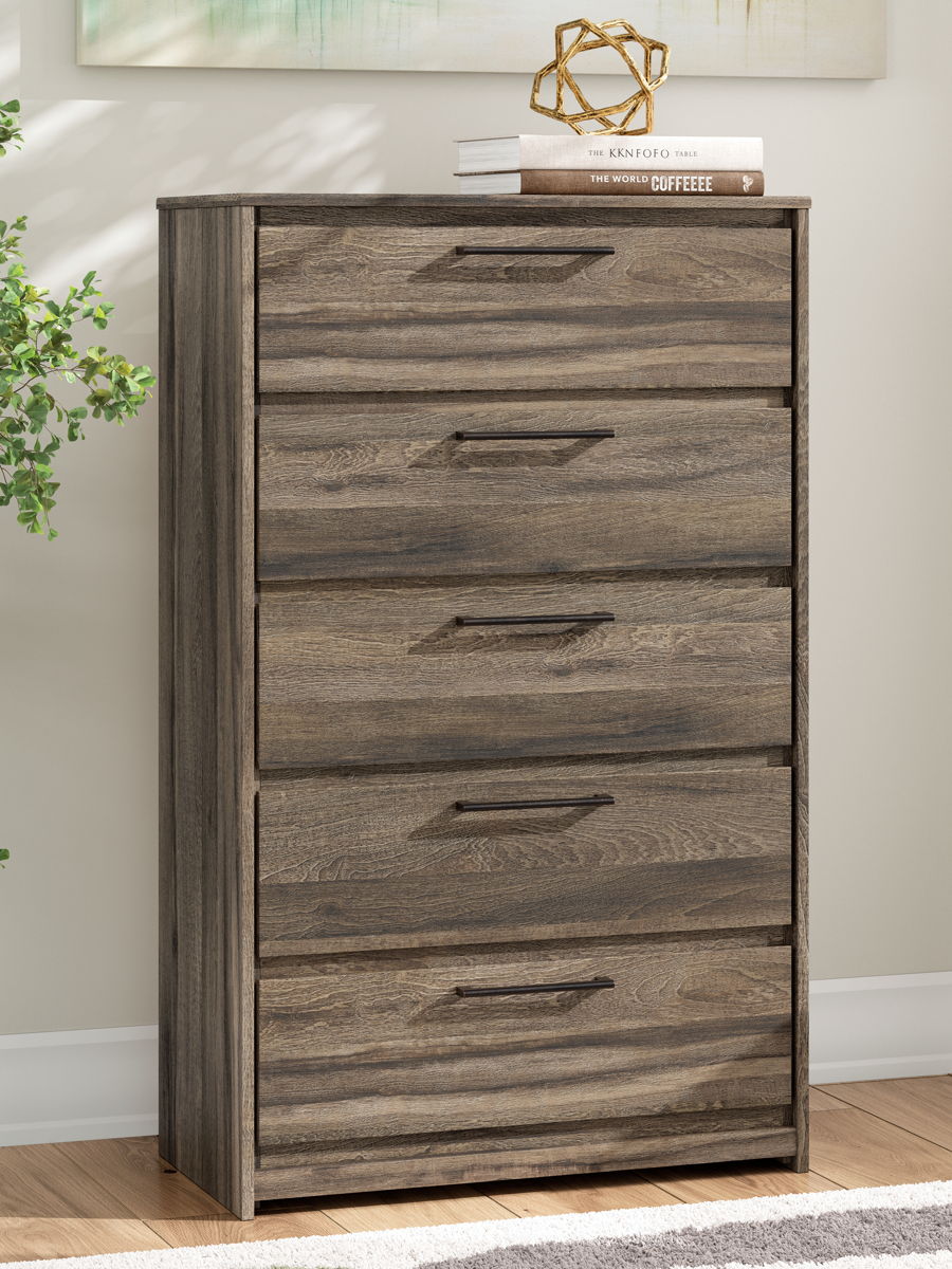 Elbrim - Five Drawer Chest - Brown - Image 2