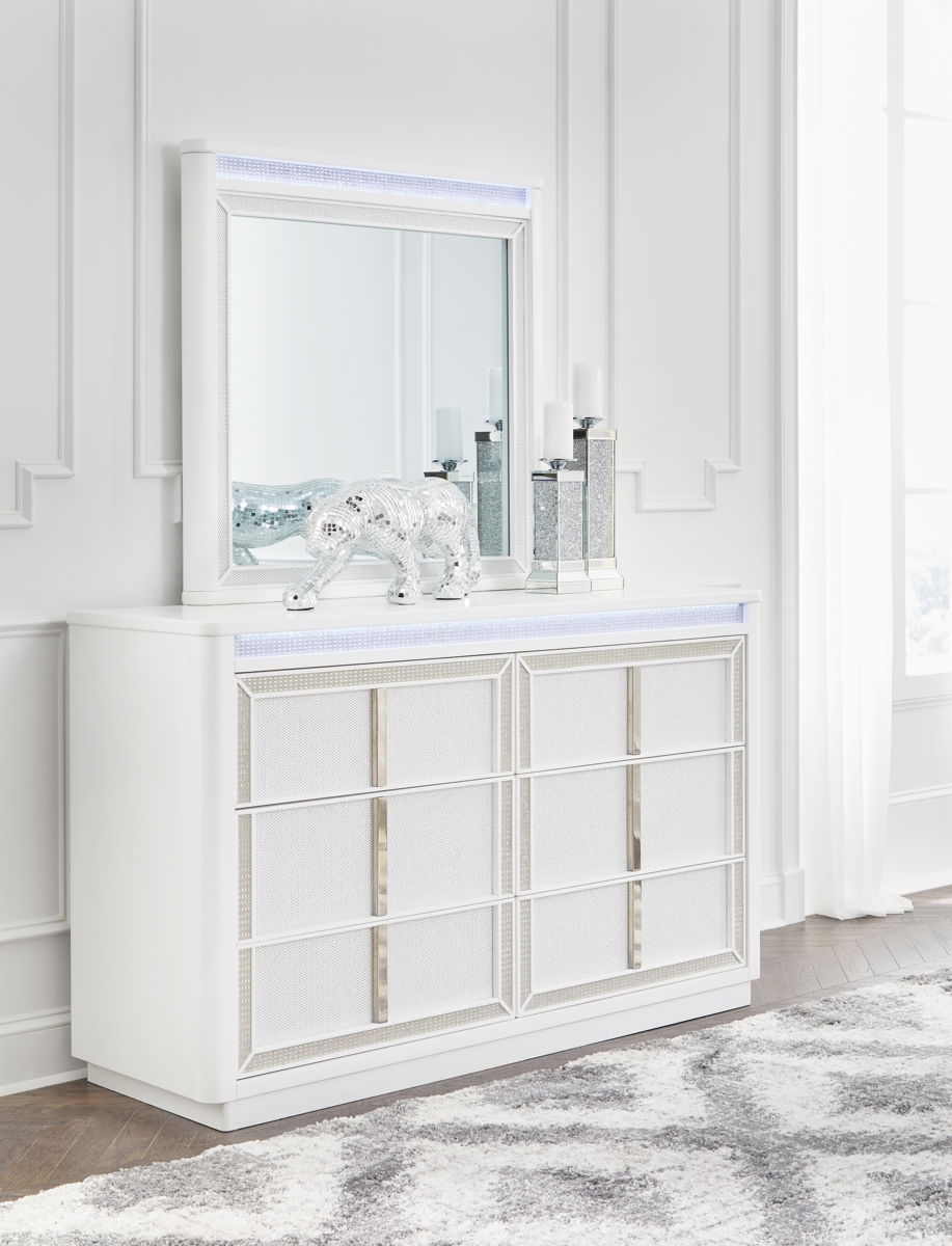 Chalanna - Dresser And Mirror - White - Image 4