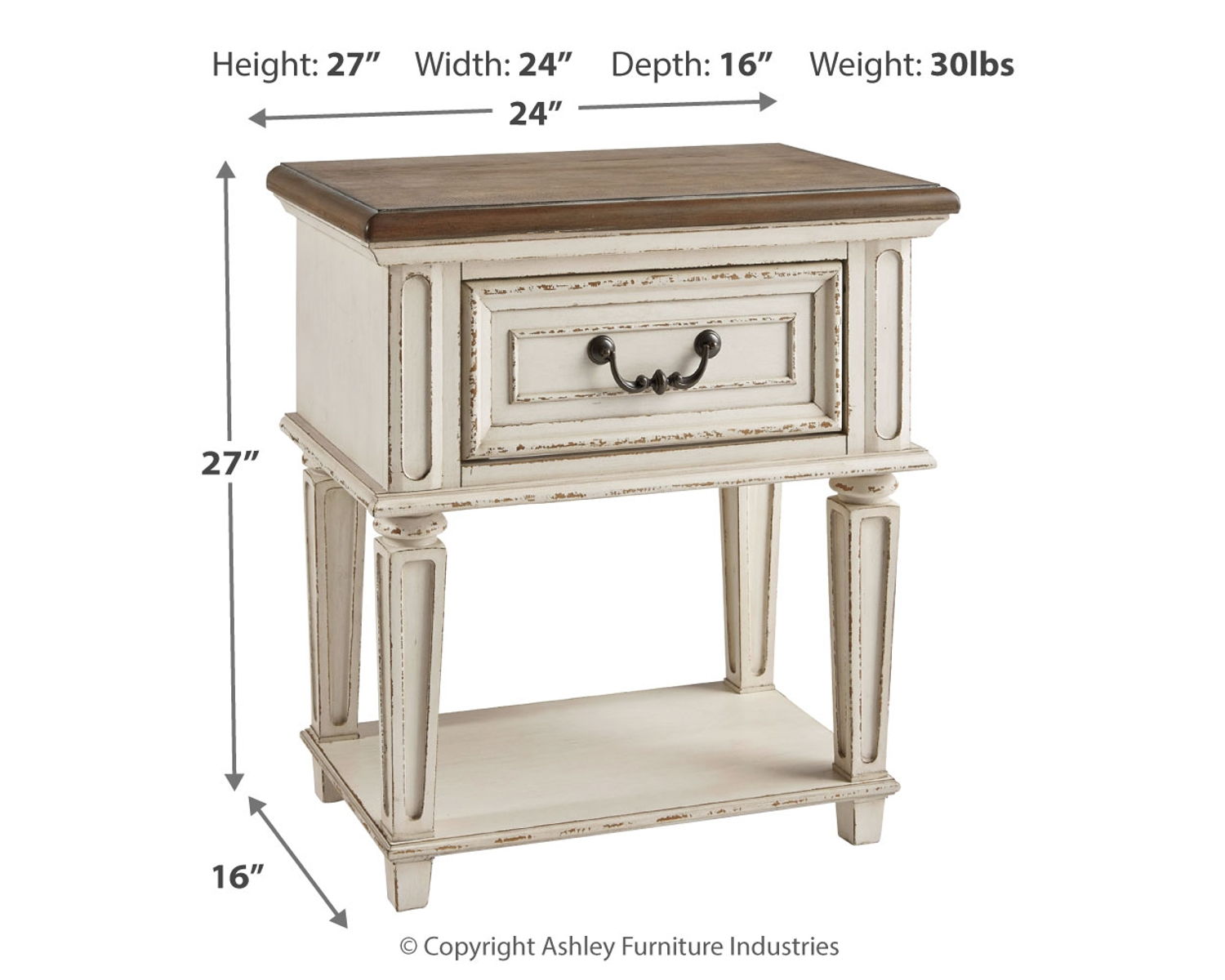 Realyn - One Drawer Night Stand - Chipped White - Image 4