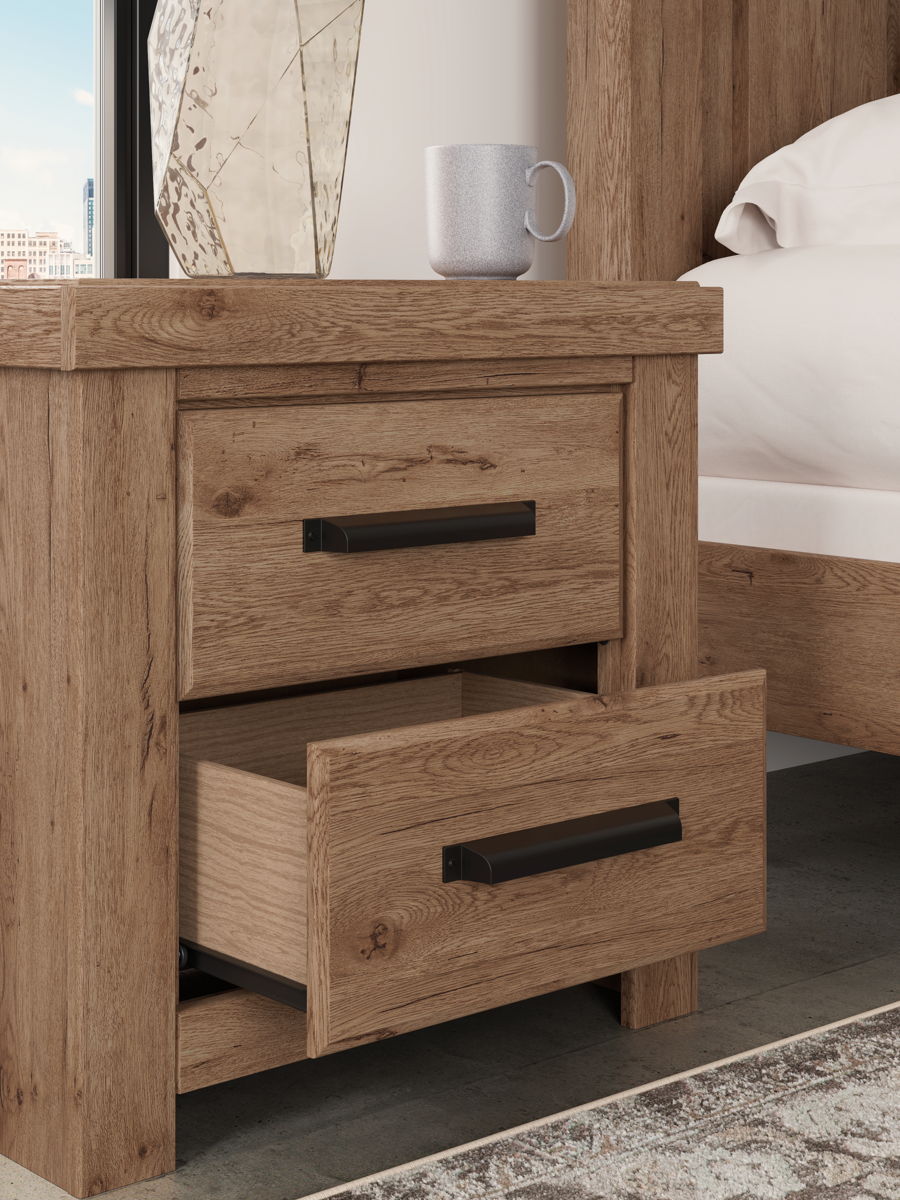 Oliandon - Two Drawer Night Stand - Light Brown - Image 4