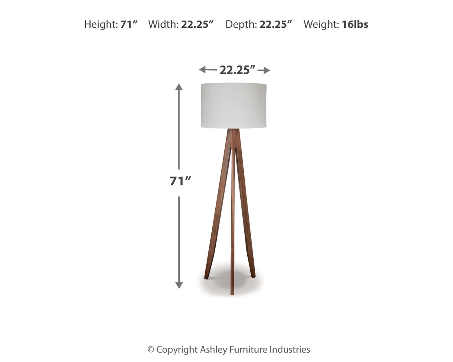 Dallson - Wood Floor Lamp - Brown - Image 3