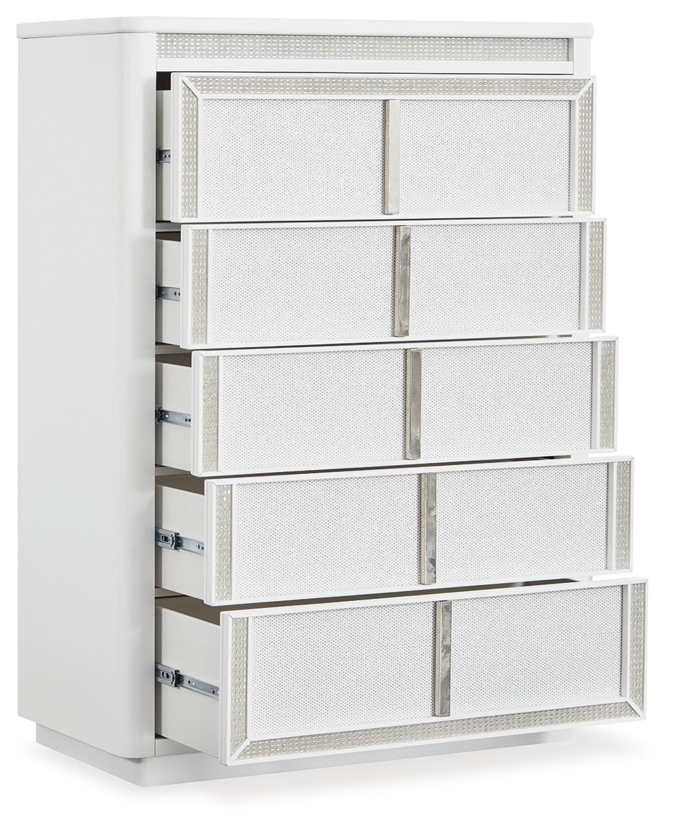 Chalanna - Five Drawer Chest - White - Image 4
