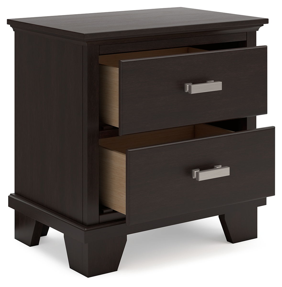 Covetown - Two Drawer Night Stand - Dark Brown - Image 2