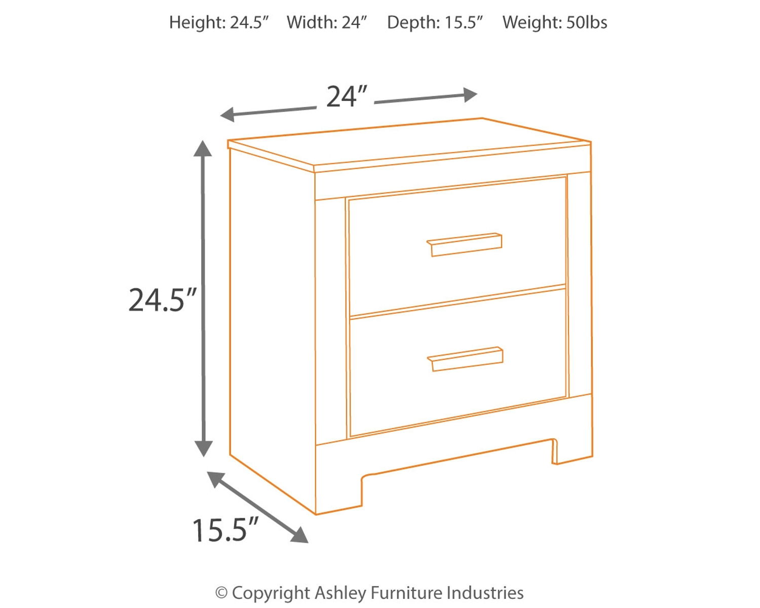 Culverbach - Two Drawer Night Stand - Gray - Image 2