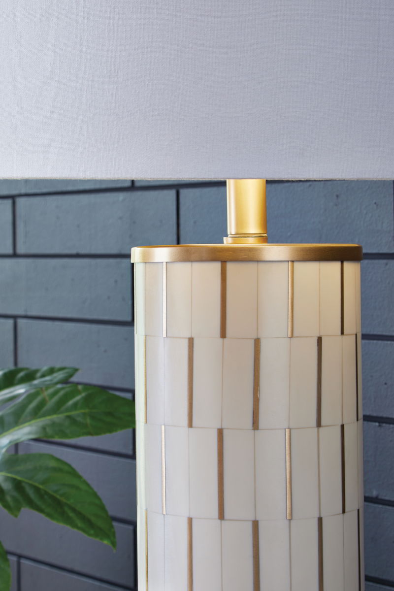 Faridworth - Poly Table Lamp - White / Gold Finish - Image 2