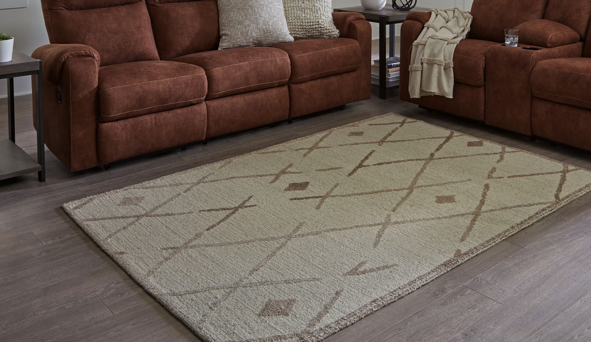 Guyford - 5' x 7' Rug - Beige / Brown - Image 2