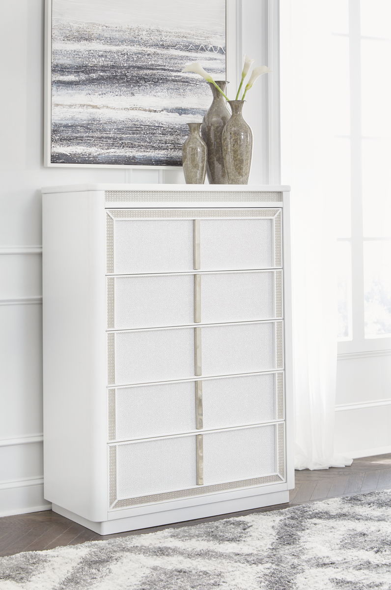 Chalanna - Five Drawer Chest - White - Image 3