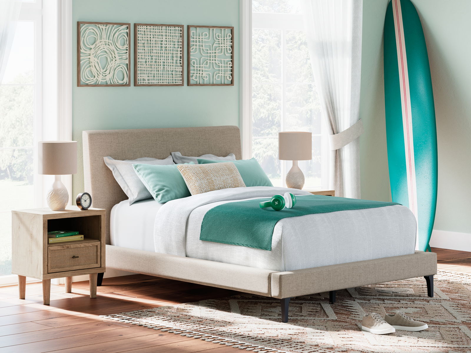 Cielden - Upholstered Bed With Roll Slats - Image 10