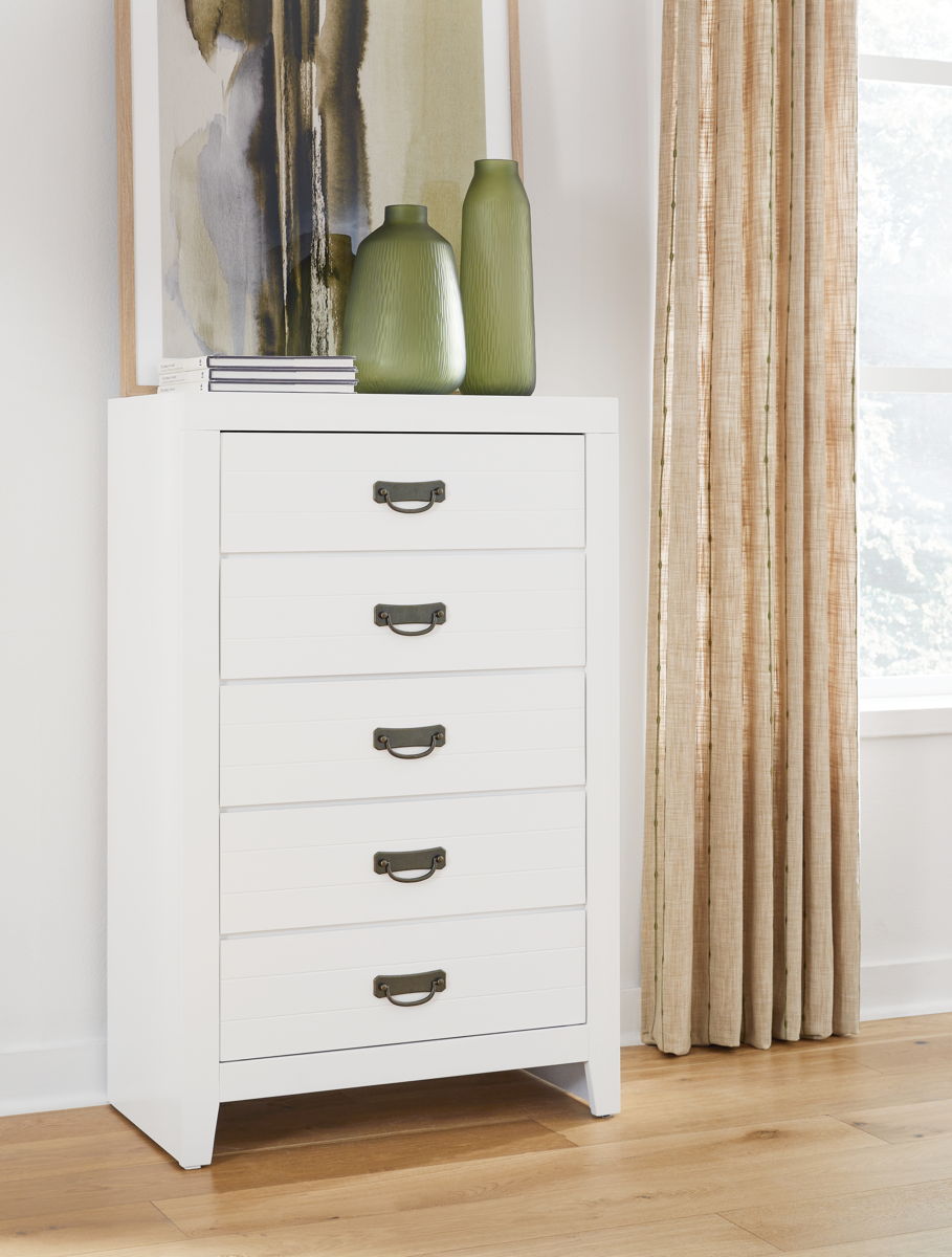 Binterglen - Five Drawer Chest - White - Image 2