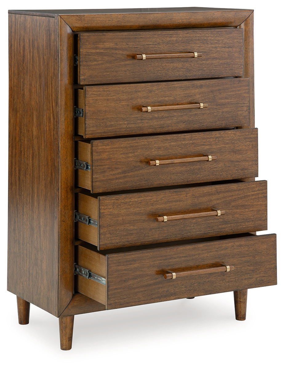 Lyncott - Five Drawer Chest - Brown - Image 3