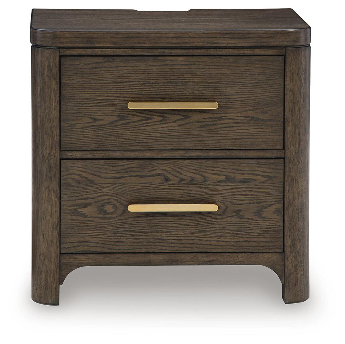 Radkin - Two Drawer Night Stand - Burnished Brown - Image 4