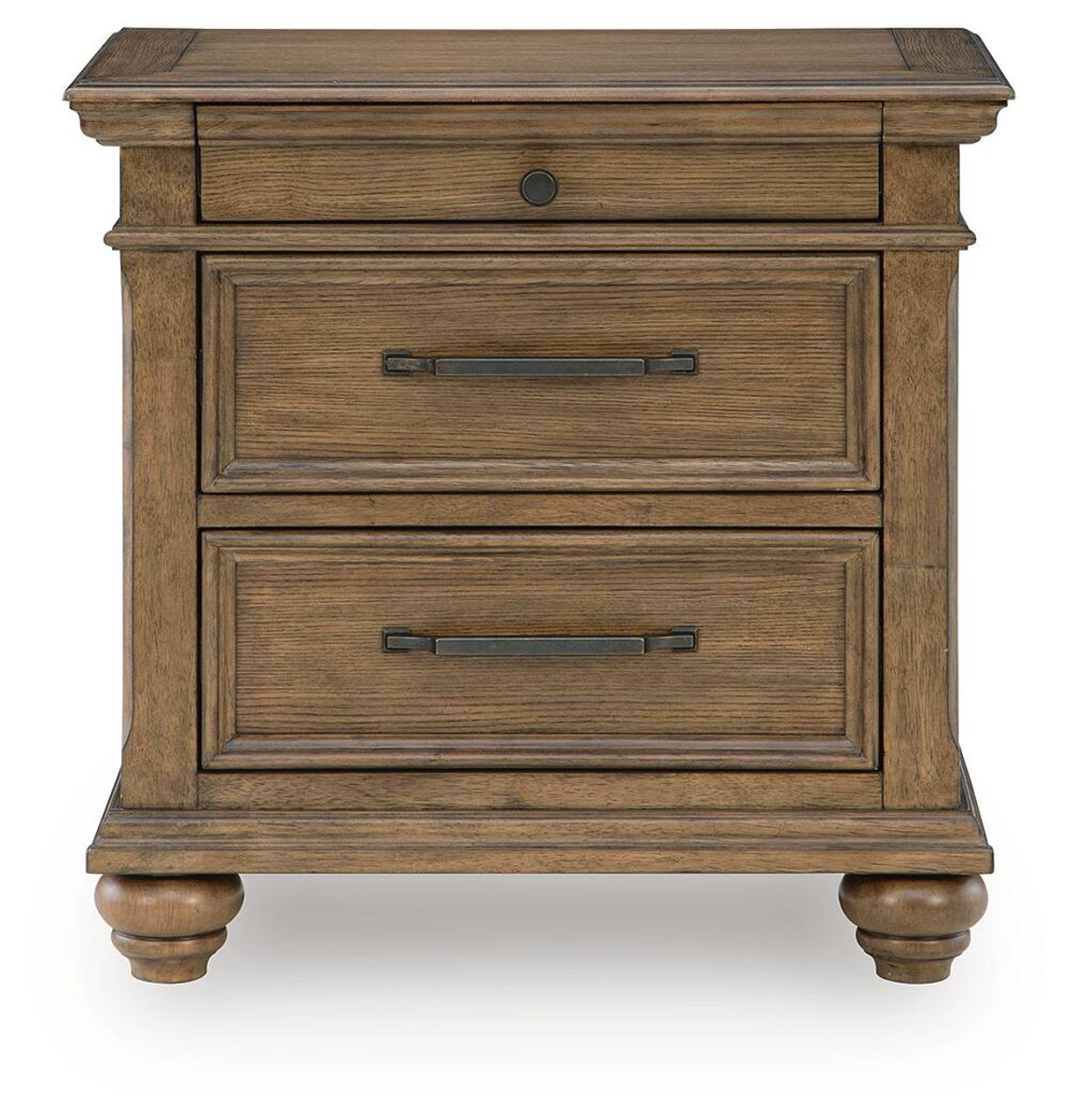 Karallin - Three Drawer Night Stand - Medium Brown - Image 2