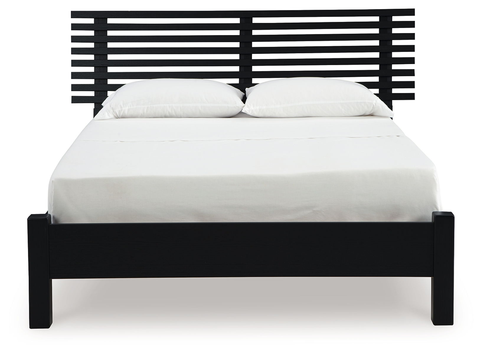 Danziar - Full Slat Panel Bed With Low Footboard - Black - Image 4