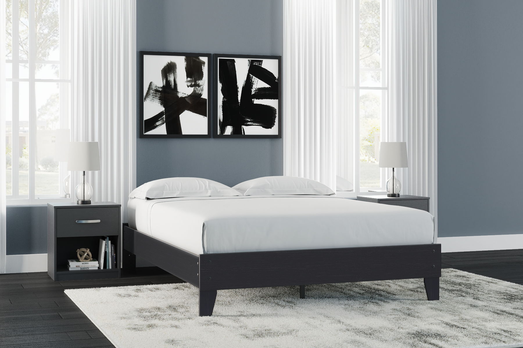 Finch - Queen Platform Bed - Black - Image 3