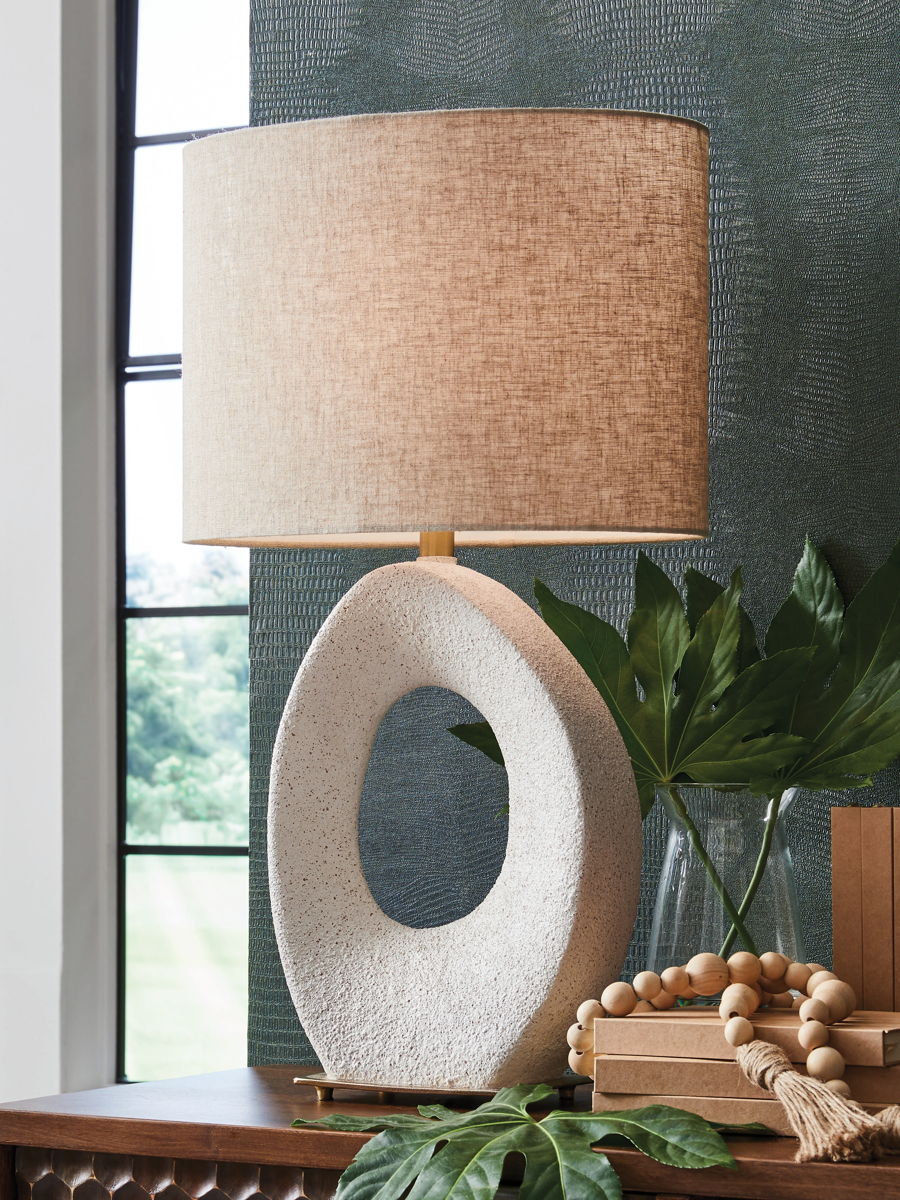Trentlen - Paper Table Lamp - Cream / Gold Finish - Image 2