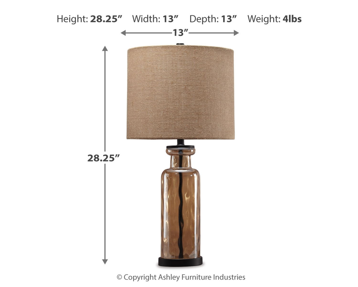 Laurentia - Glass Table Lamp - Champagne - Image 3