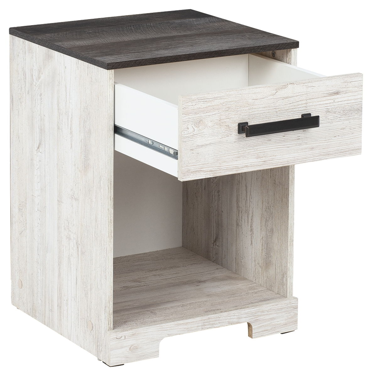 Shawburn - One Drawer Night Stand - Whitewash / Charcoal Gray - Image 2
