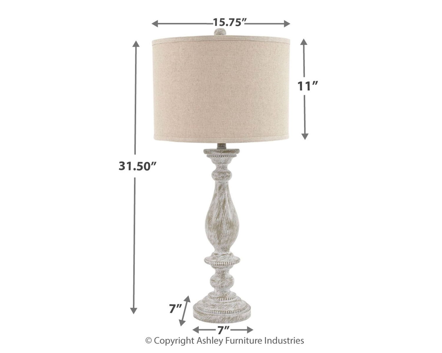 Bernadate - Poly Table Lamp (Set of 2) - Whitewash - Image 4
