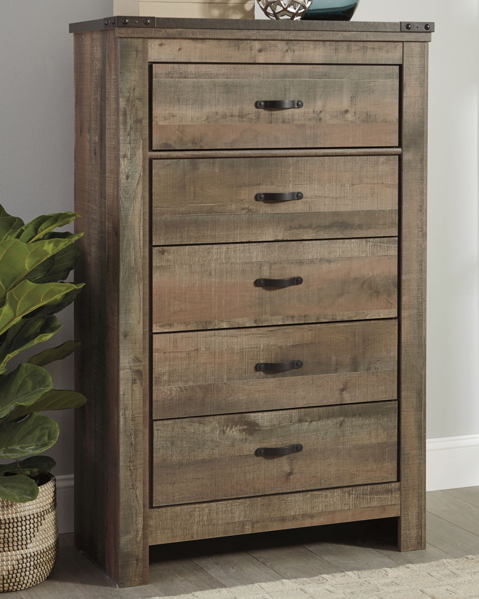 Trinell - Five Drawer Chest - Brown - Image 2