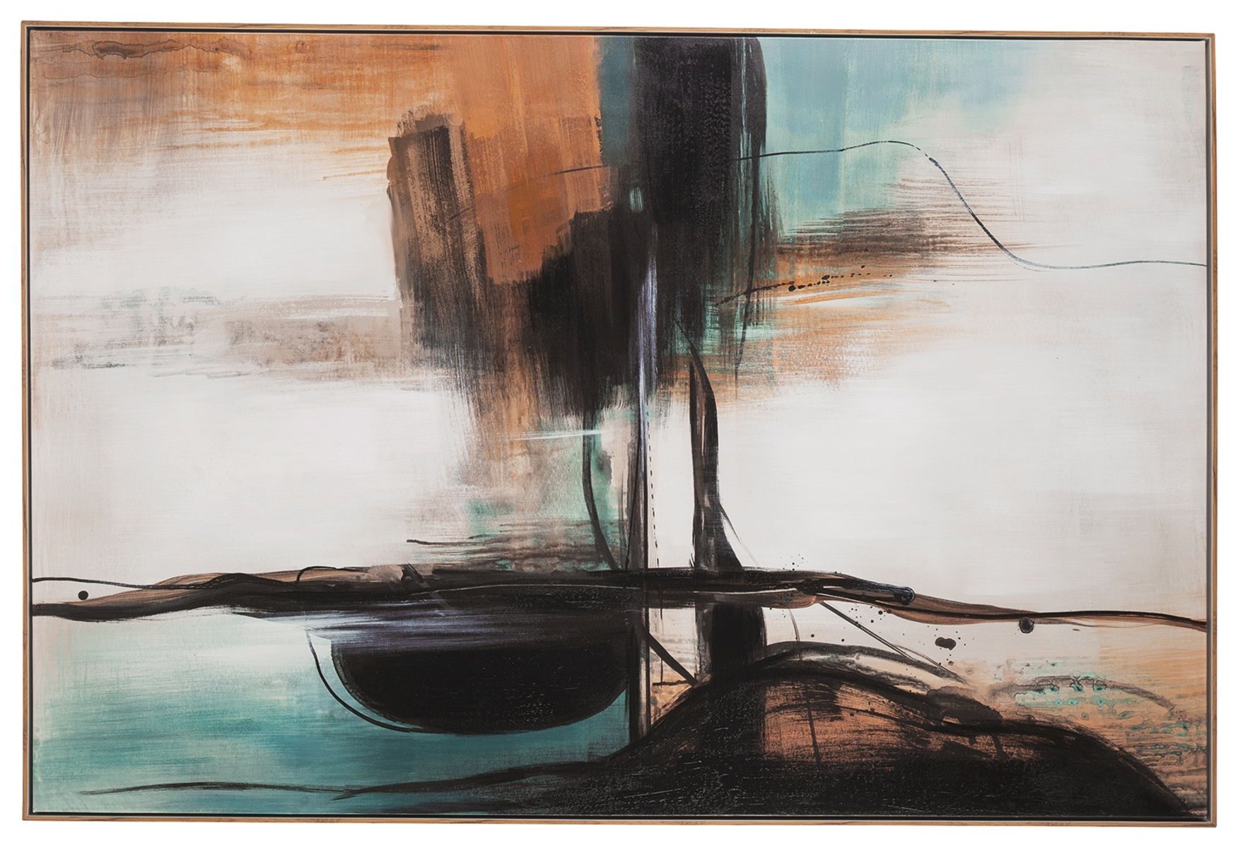 Brunonia - Wall Art - Teal / Orange / Black - Image 3