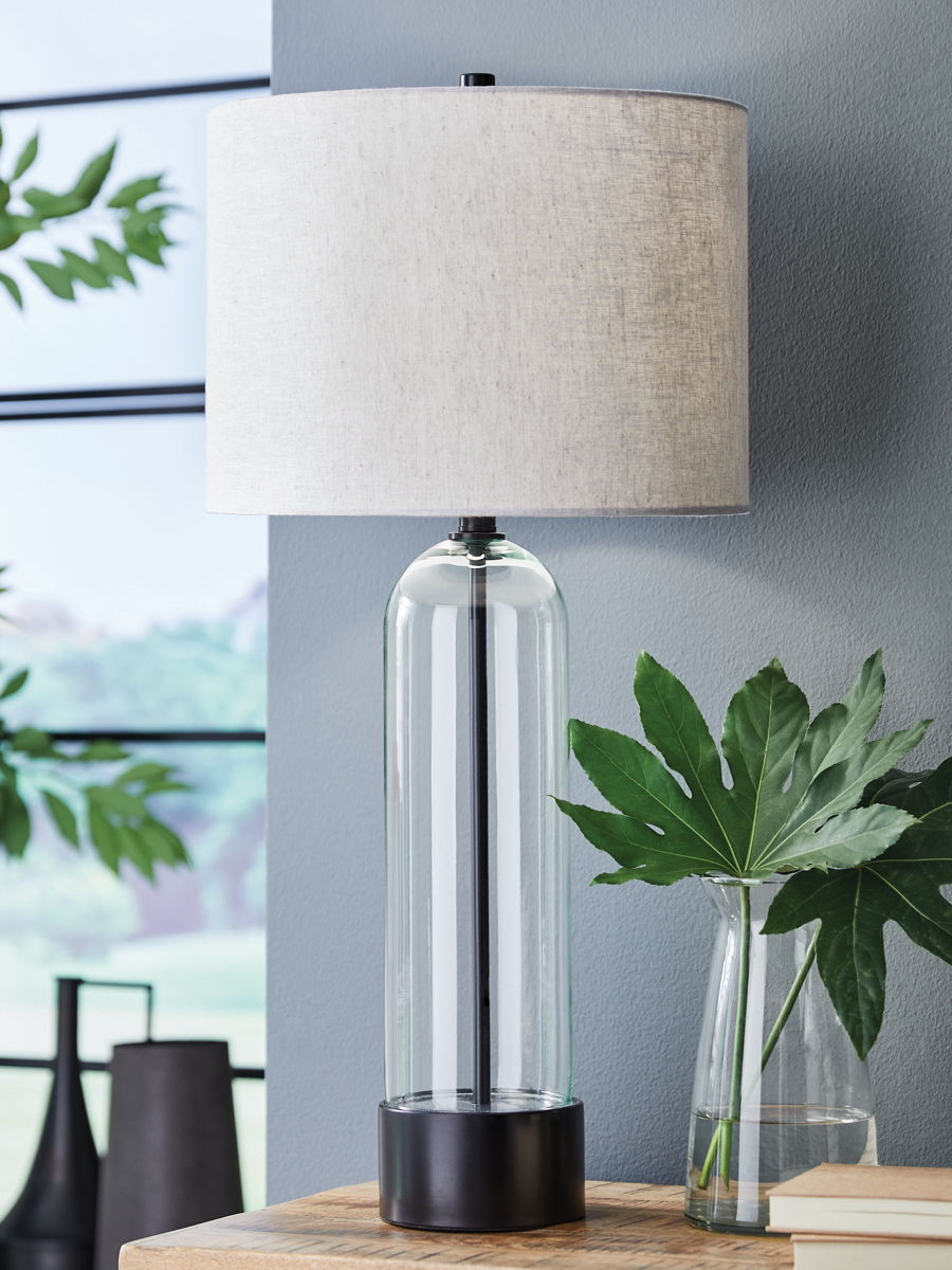 Kerrbrook - Glass Table Lamp - Clear / Black - Image 3