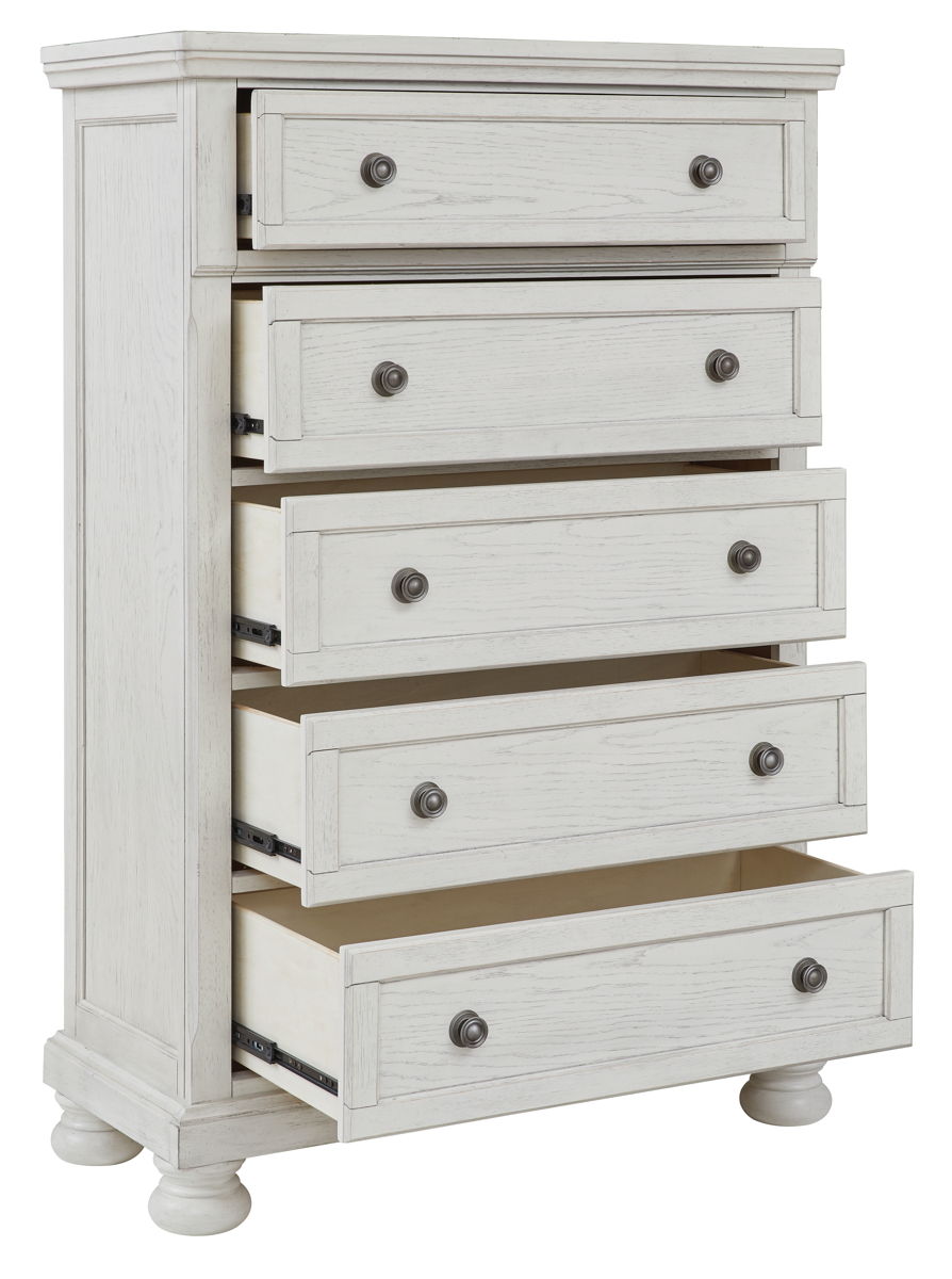 Robbinsdale - Five Drawer Chest - Antique White - Image 3